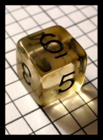 Dice : Dice - 6D - Clear Transparent with Large Black Numerals